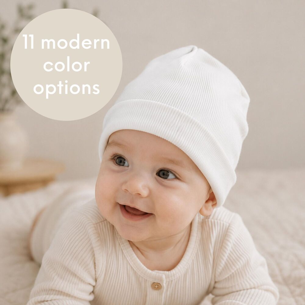 Organic Cotton Ribbed Baby Hat | Sustainable Clean Baby Clothing